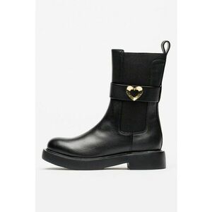 Ghete Chelsea de piele - Negru imagine