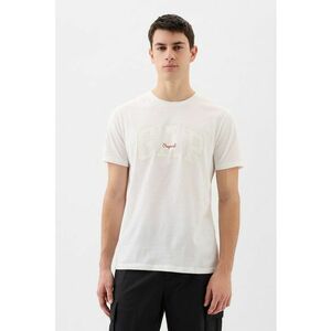Tricou de bumbac cu logo - Alb optic imagine