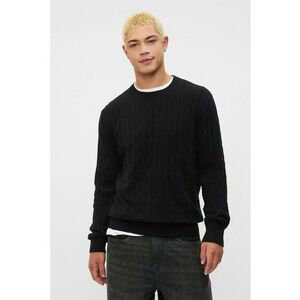Pulover cu model torsade CashSoft - Negru imagine