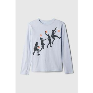 Bluza lejera de bumbac cu imprimeu - Albastru glaciar imagine