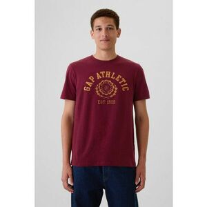 Tricou de bumbac cu logo - Visiniu imagine