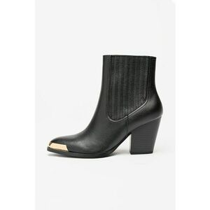 Botine de piele cu toc - Negru imagine