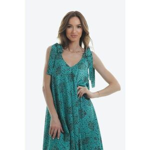 Rochie cu croiala in A si decolteu in V - Verde persan imagine