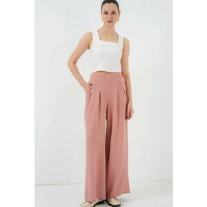 Pantaloni dama HiCCUP plisati - Roz imagine
