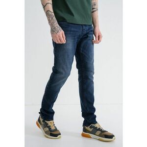 Blugi slim fit cu aspect decolorat - Albastru imagine