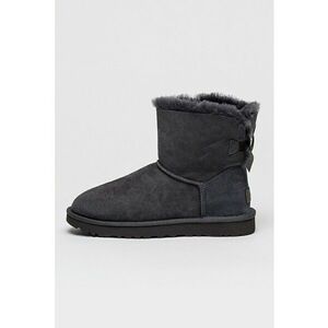 Ghete slip-on din piele intoarsa Mini Bailey Bow II - Gri carbune imagine