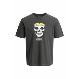 Tricou de bumbac organic cu model cu craniu Holiday - Alb/Galben/Negru stins imagine