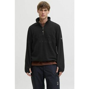 Bluza de trening cu fermoar si imprimeu logo - Negru imagine