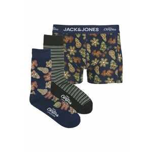 Set de boxeri si sosete lungi - 3 piese - Verde/Maro/Bleumarin imagine