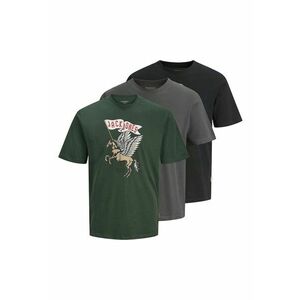 Set de tricou cu imprimeu - 3 piese - Verde/Negru/Gri imagine