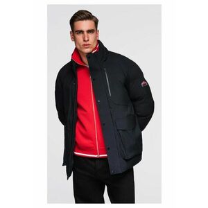 Geacă de iarnă cu glugă detașabilă din material impermeabil OM-JAHP-0306 - Negru imagine