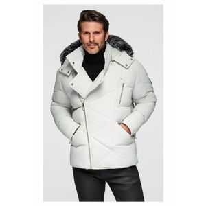 Jacheta matlasata de motociclist cu gluga OM-JAHP-0252 - Gri deschis imagine