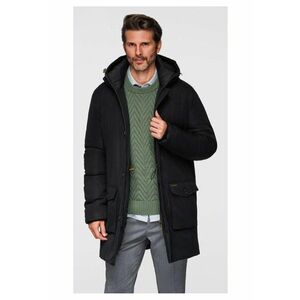 Parka eleganta cu buzunare cargo si gluga OM-JAPJ-0287 - Negru imagine