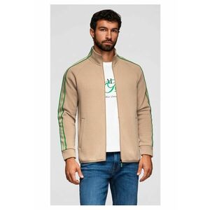 Bluza cu fermoar cu dungi si guler inalt OM-SSZP-0224 - Maro imagine