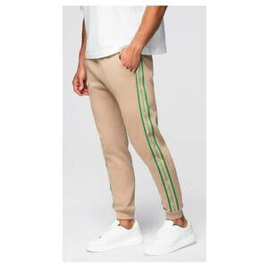 Pantaloni sport jogger cu dungi OM-PASK-0284 - Maro imagine