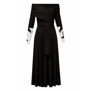 Rochie midi evazata cu maneci brodate Rimini imagine