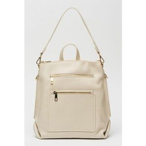 Rucsac de piele cu bareta suplimentara - Bej deschis imagine