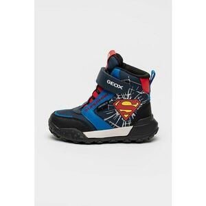 Ghete cu velcro si Superman - Rosu/Bleumarin imagine