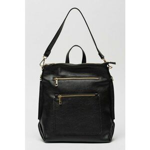 Rucsac de piele cu bareta suplimentara - Negru imagine