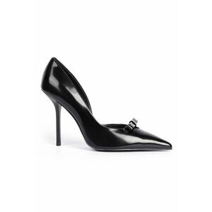 Pantofi din piele lacuita cu detaliu cu funda Lillia - Negru imagine