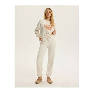 Pantaloni dama Alb Crem Cinnamon - Alb imagine
