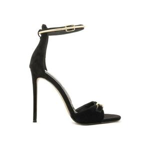 Sandale din piele intoarsa cu toc stiletto Tasia - Negru imagine