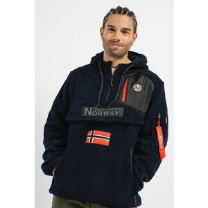 Hanorac din material teddy cu logo Terifique - Bleumarin imagine