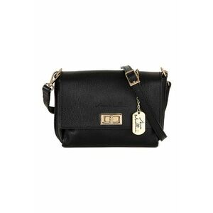 Geanta crossbody din piele cu accesoriu logo - Negru imagine