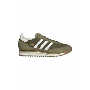 Pantofi sport din piele intoarsa cu garnituri din material textil SL 72 - Alb/Verde masliniu imagine