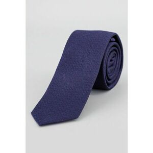 Cravata de matase cu model logo - Bleumarin imagine