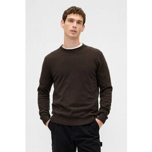 Pulover slim fit cu decolteu la baza gatului CashSoft - Negru/Alb optic imagine