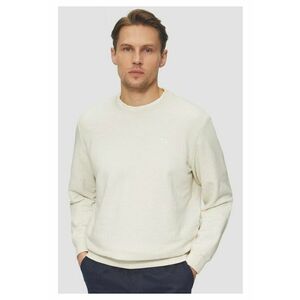 Bluza simpla barbati din amestec de bumbac si viscoza - Regular fit - Crem imagine