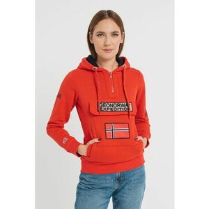 Hanorac cu logo brodat si fenta cu fermoar Gymclass - Rosu imagine