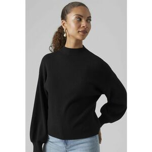 Pulover cu maneci bufante - Negru imagine