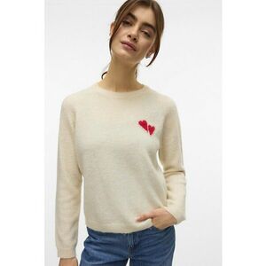 Pulover slim fit din amestec de lana - Rosu/Bej melange imagine