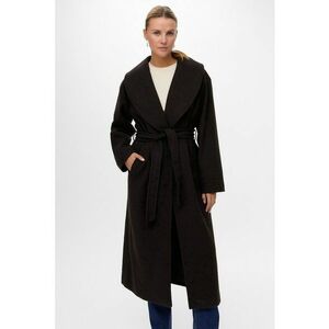 Palton lung cu cordon - Maro inchis imagine