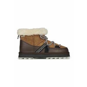 Ghete de piele intoarsa fara inchidere impermeabile Blurred Micro - Maro imagine