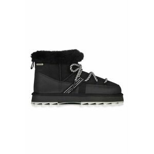 Ghete de piele intoarsa fara inchidere impermeabile Blurred Micro - Negru imagine