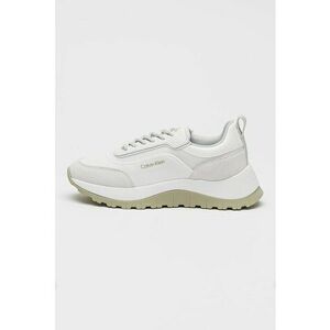 Pantofi sport din piele si plasa - cu aspect masiv - Alb imagine