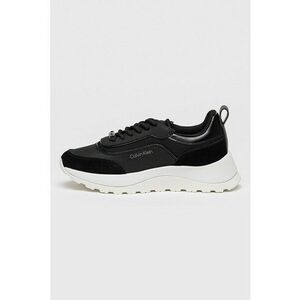 Pantofi sport din piele si plasa - cu aspect masiv - Negru stins imagine