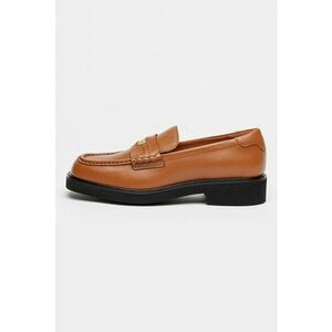 Pantofi loafer uni de piele - Auriu/Maro scortisoara imagine