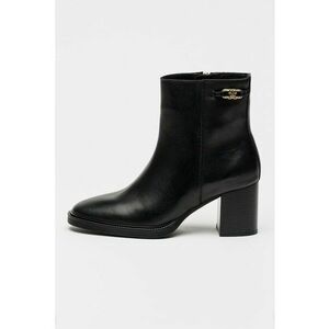 Botine din piele cu toc - Negru imagine