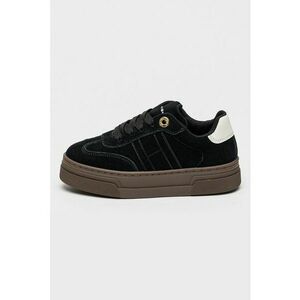 Pantofi sport cu insertii de piele intoarsa - Negru imagine