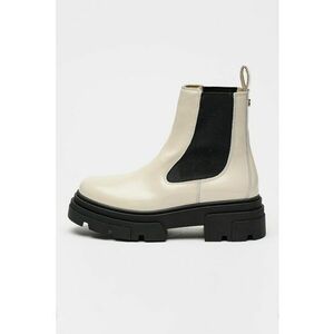 Ghete Chelsea de piele lacuita - Bej deschis imagine