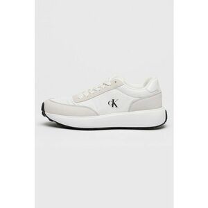 Pantofi sport de piele intoarsa cu garnituri textile - Negru/Alb optic imagine