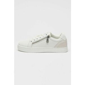 Pantofi sport low-cut de piele - Alb imagine