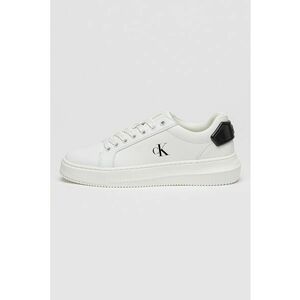 Pantofi sport low-cut de piele si piele ecologica - Negru/Alb optic imagine