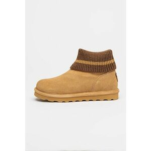 Ghete slip-on din piele intoarsa - Maro deschis/Caramel imagine