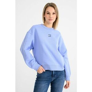Bluza de trening cu decolteu la baza gatului si logo discret - Albastru pastel/Albastru imagine