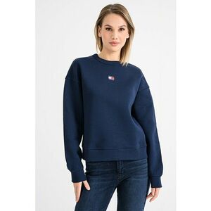 Bluza de trening cu decolteu la baza gatului si logo discret - Bleumarin imagine